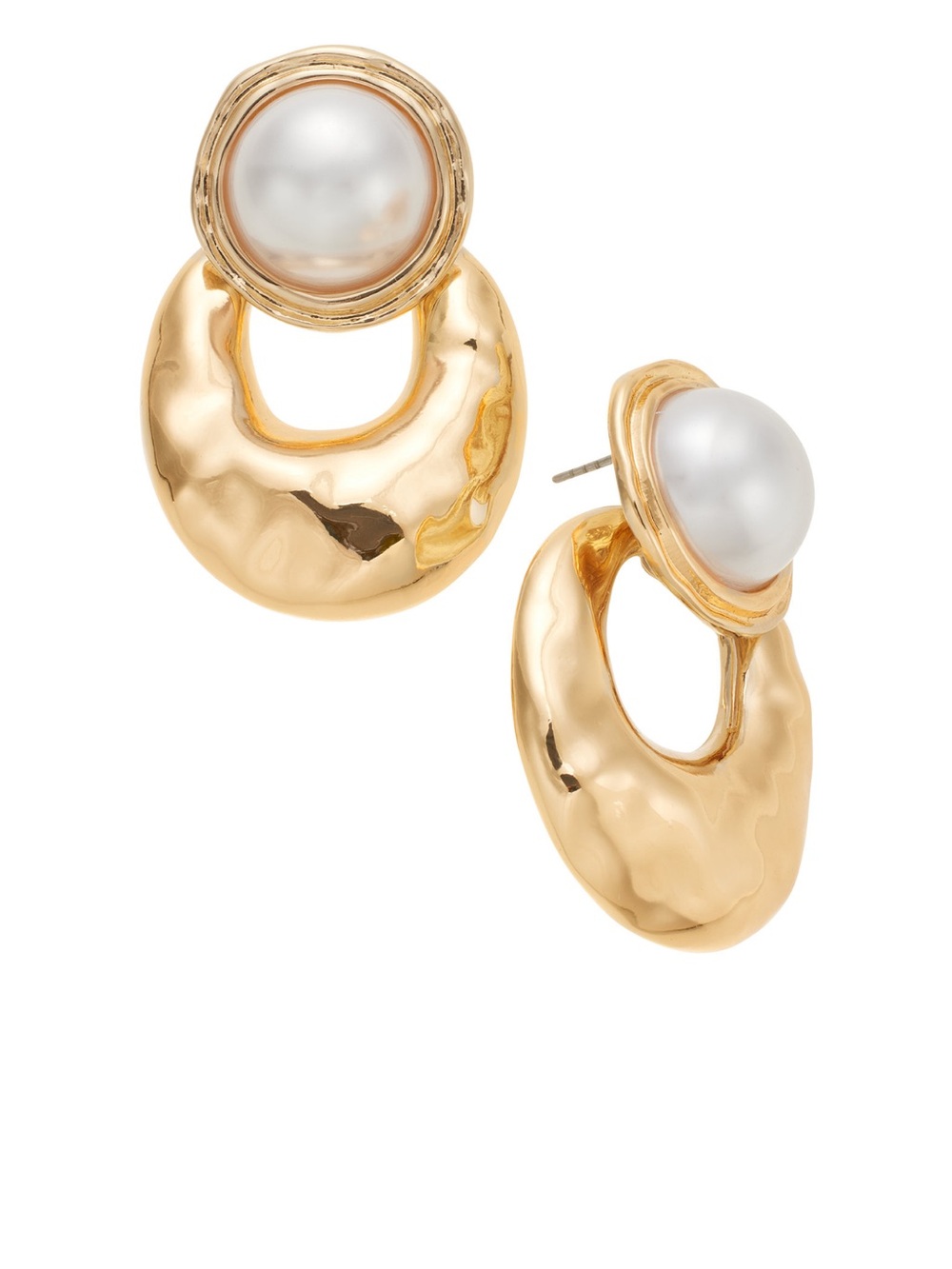 I.N.C Gold-tone Hoop Earrings with Pearl Accent. NWT.